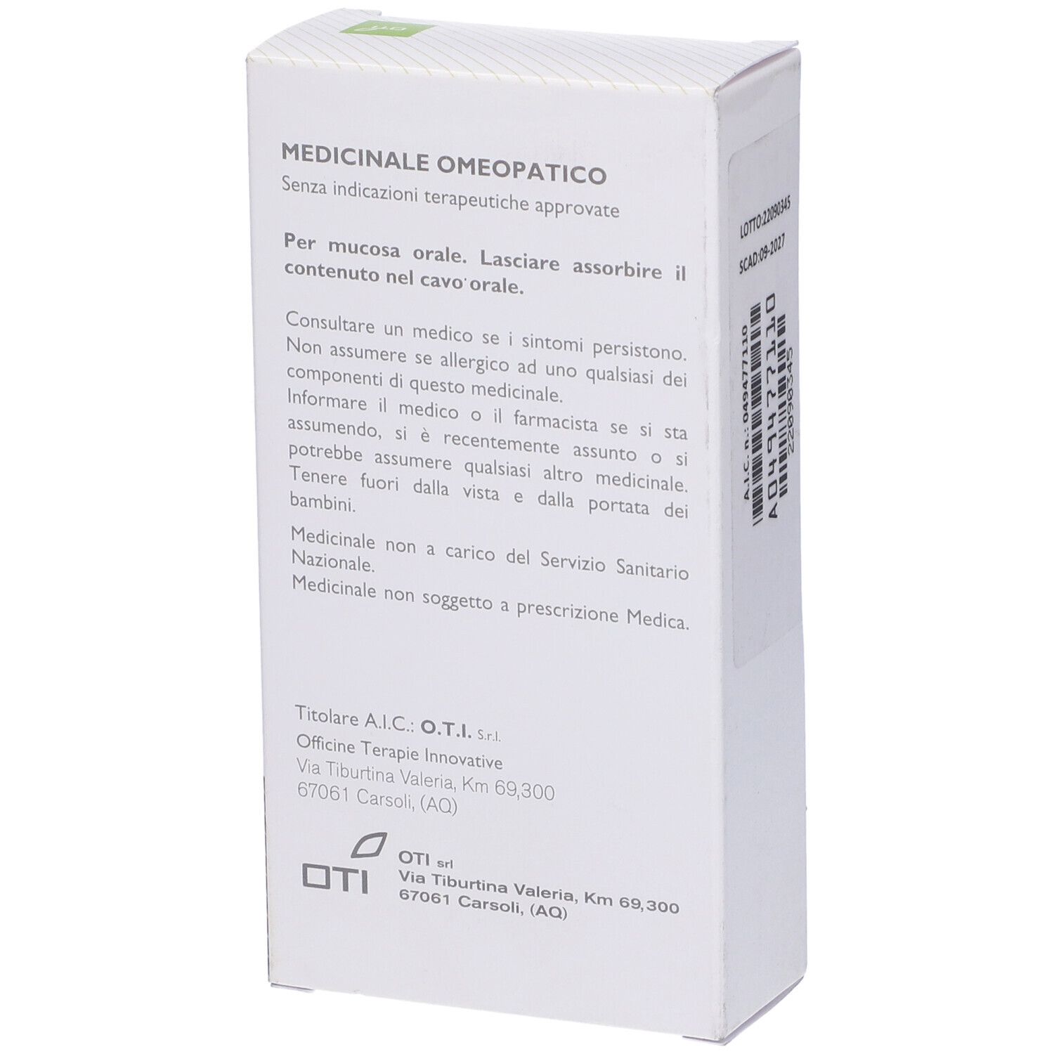 OTI Thuya Occidentalis 10.000K (10Mk) 20 Fiale 2 Ml Soluzione Fisiologica Per Mucosa Orale