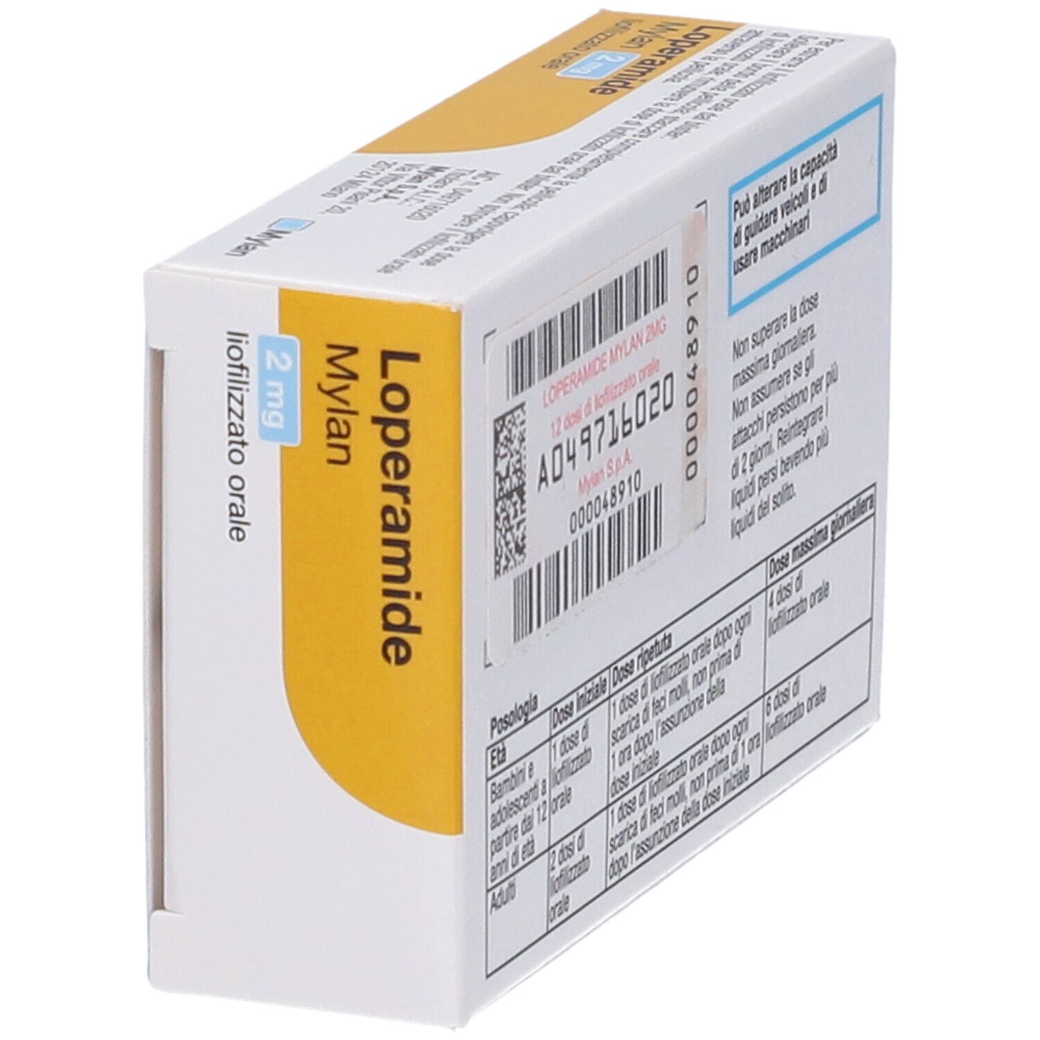 Loperamide Mylan 2 mg liofilizzato orale