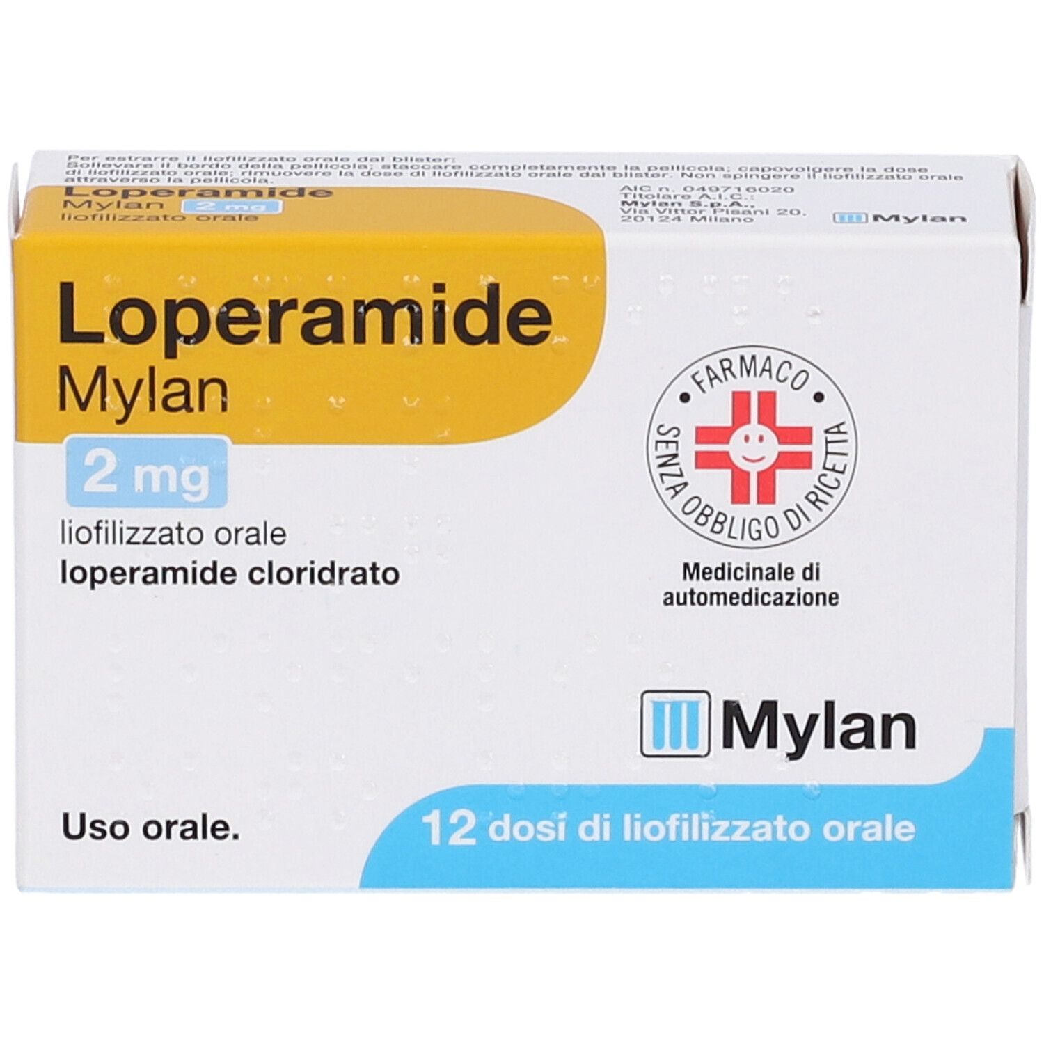 Loperamide Mylan 2 mg liofilizzato orale