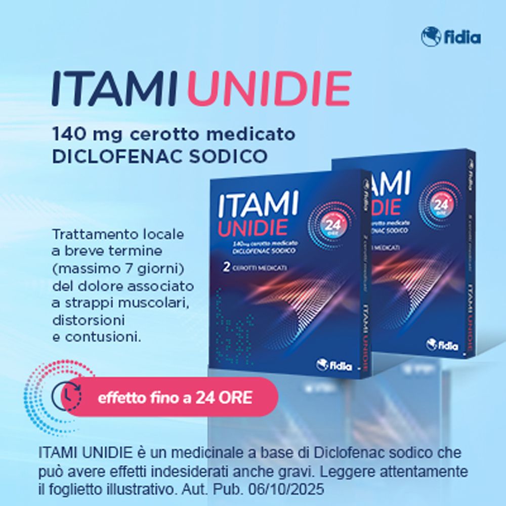 Cerotto medicato Itami Unidie 140mg. Effetto 24 ore. Diclofenac sodico.