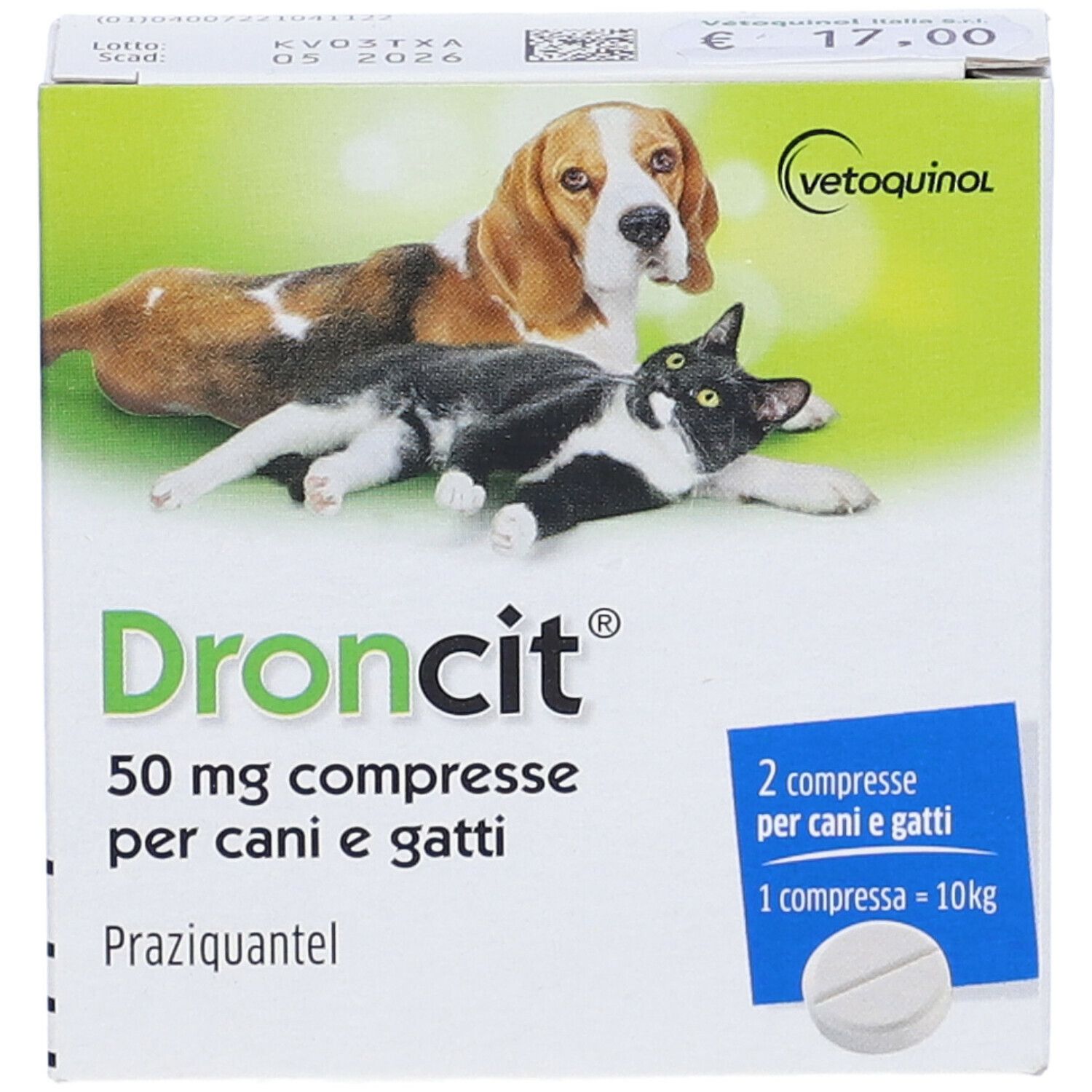 Vetoquinol Droncit Compresse Per Cani E Gatti