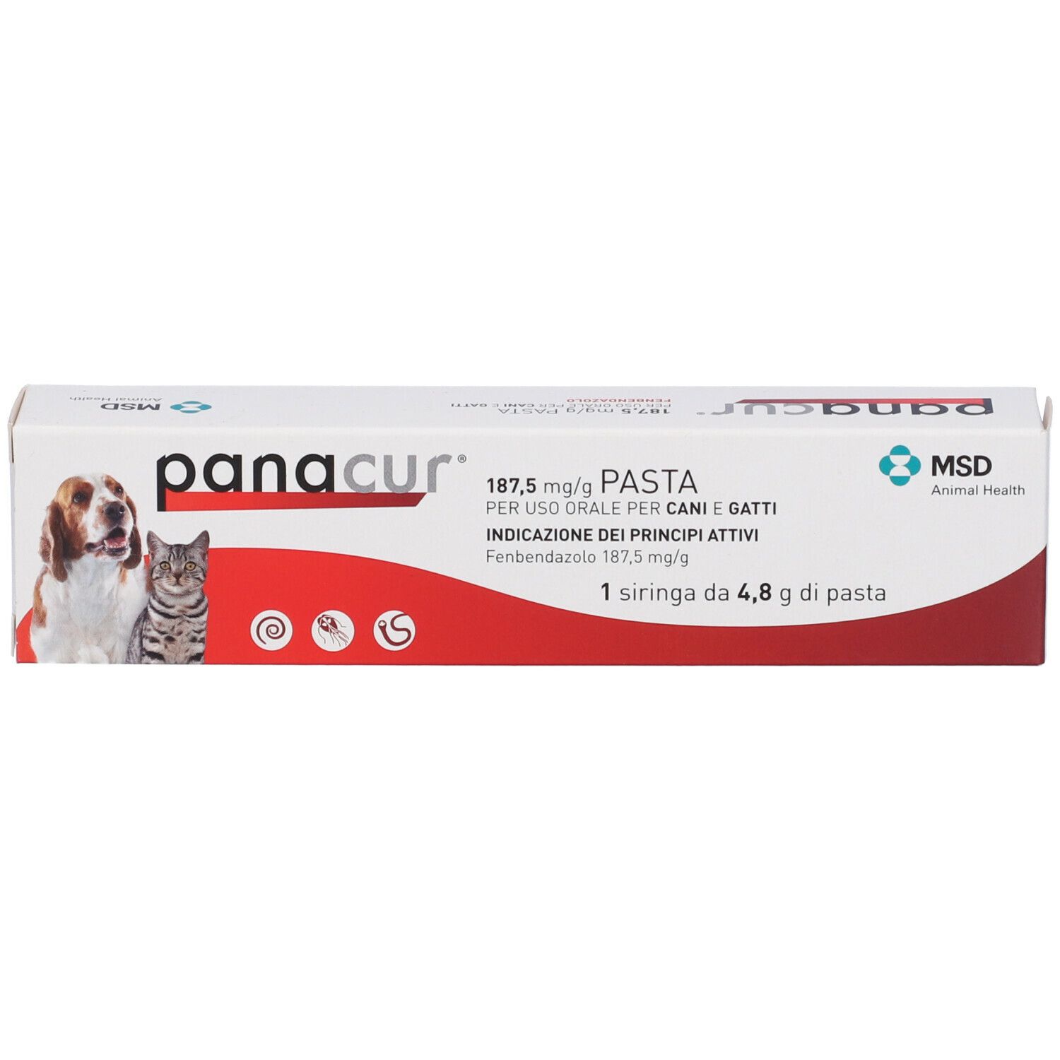 Panacur Pasta 187mg/g - Pasta per uso orale per cani e gatti 1 siringa