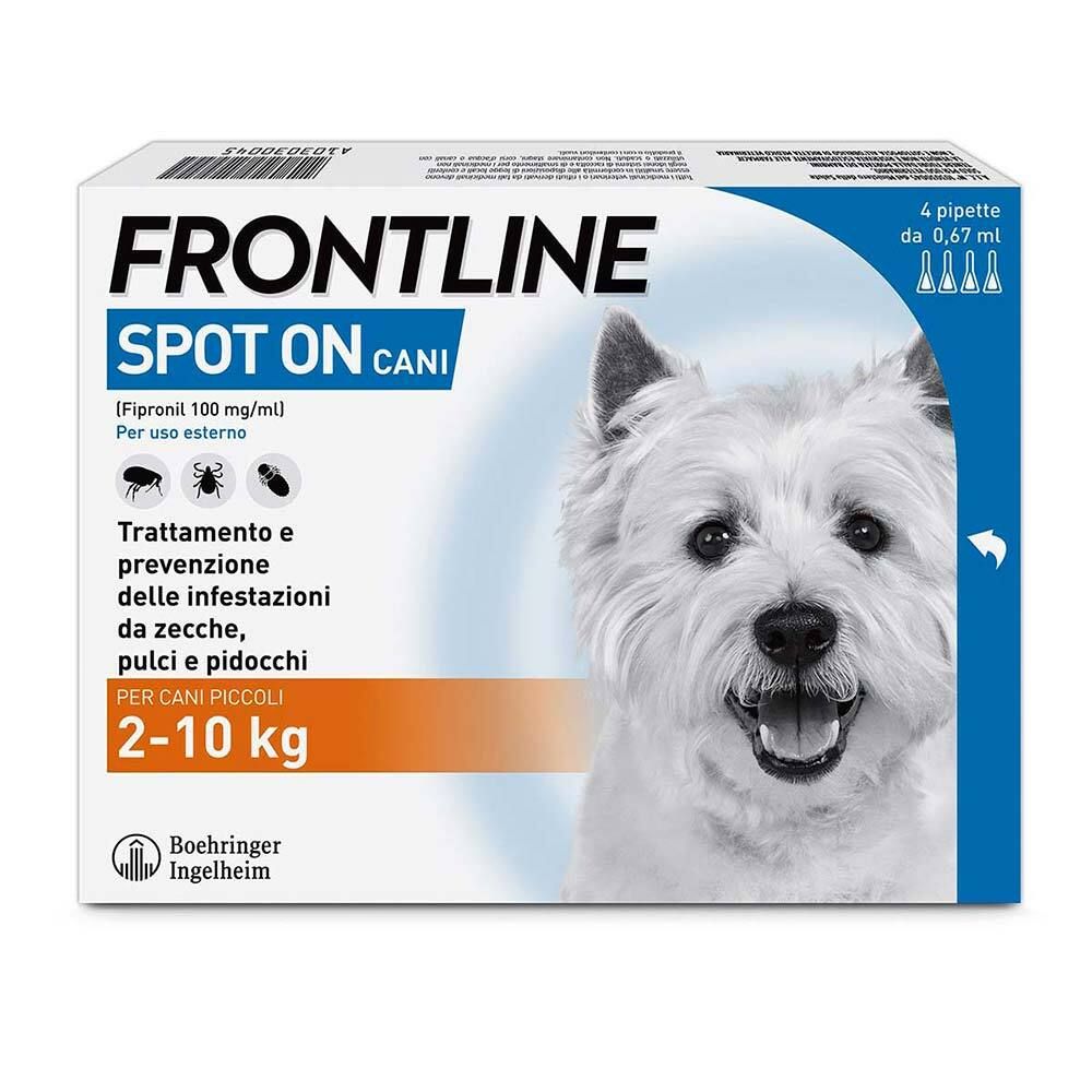 FRONTLINE SPOT-ON CANI soluz 4 pipette 0,67 ml 67 mg cani da 2 a 10 Kg