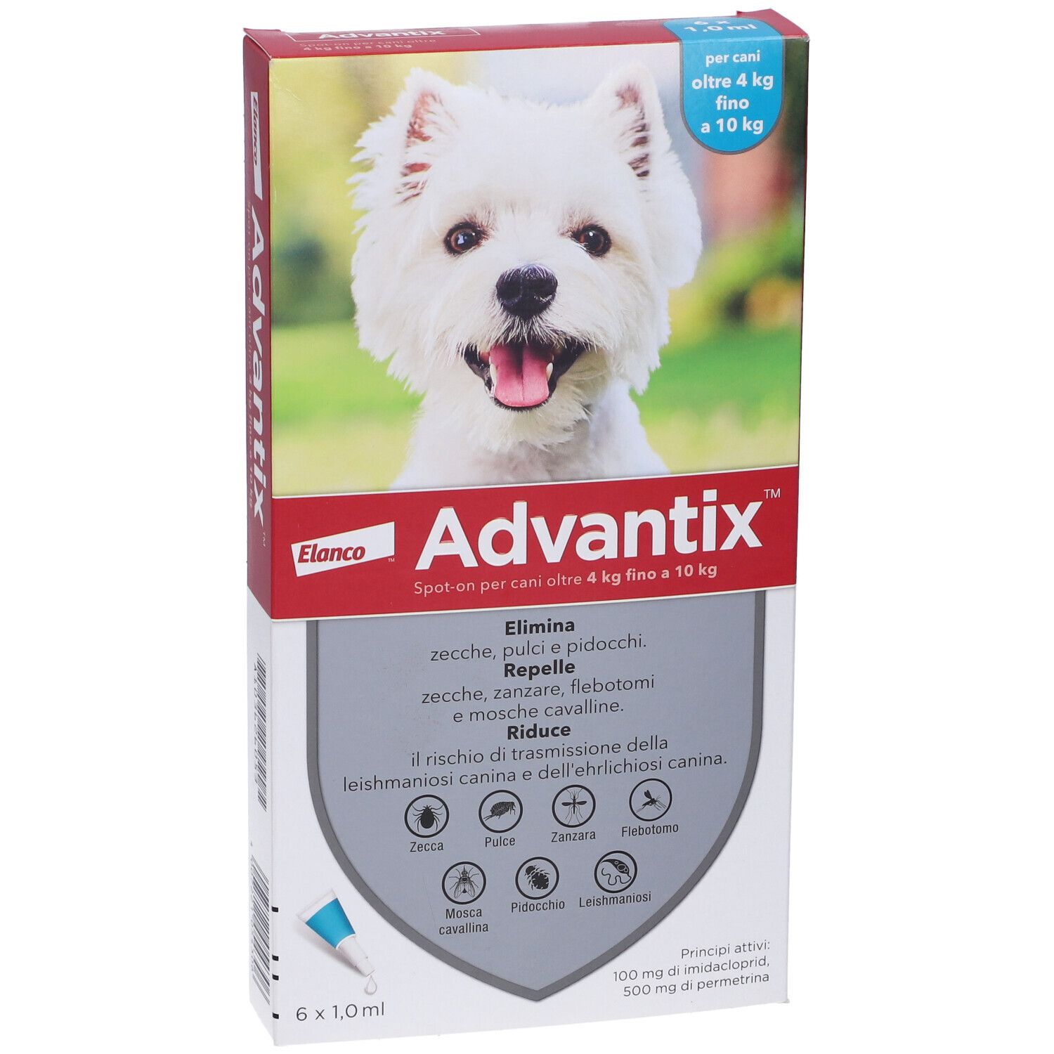 Advantix Spot-on Per Cani Oltre 4 Kg Fino A 10 Kg 6 Pc