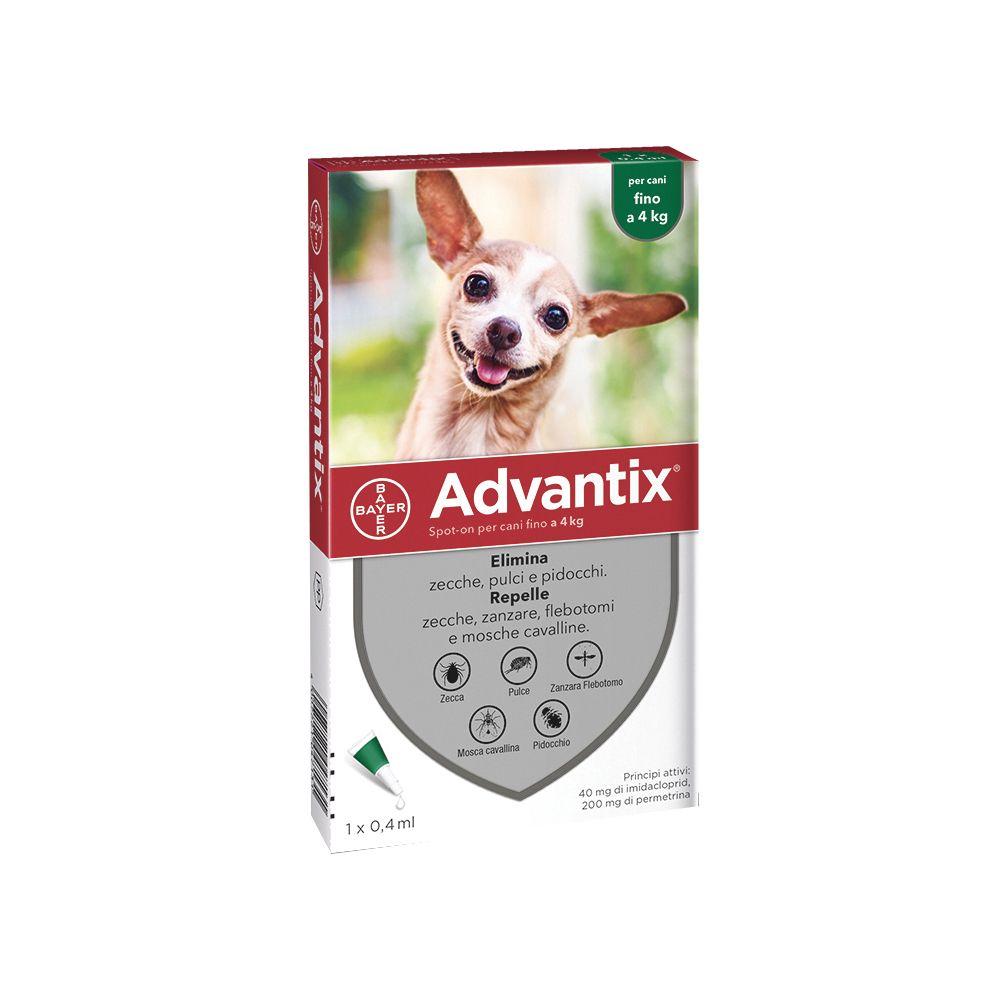 Advantix Spot-on Per Cani Fino A 4 Kg 1x0,4 ml