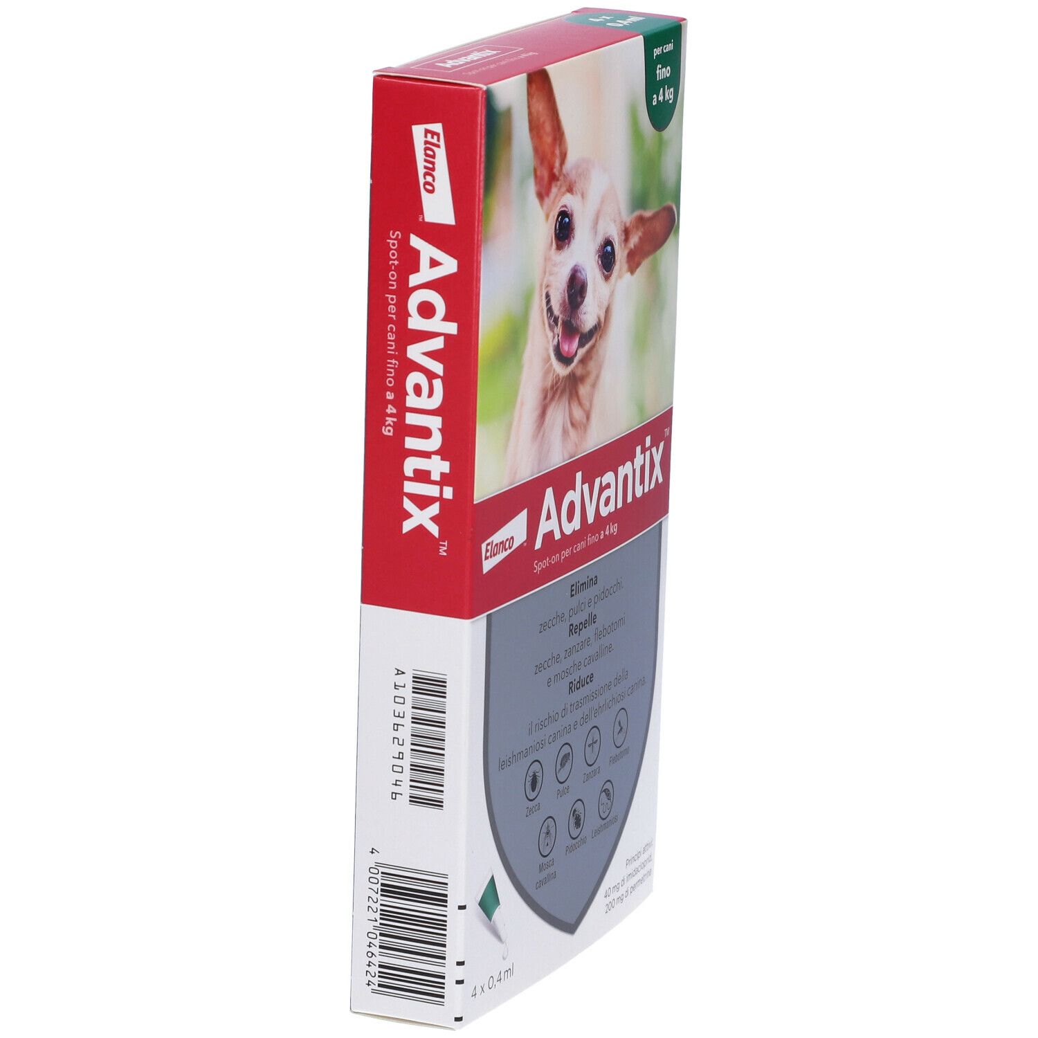 Advantix Spot-on Per Cani Fino A 4 Kg 4x0,4 ml