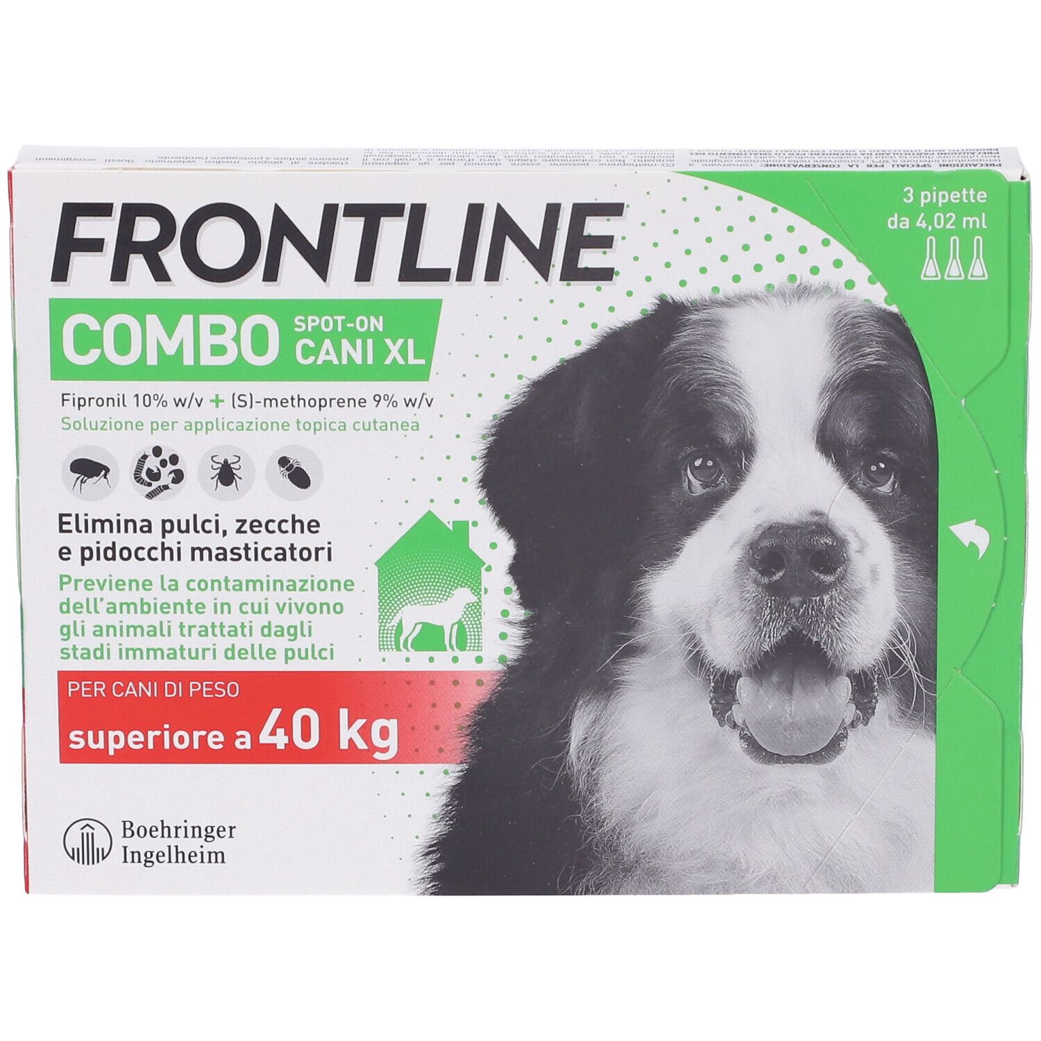 Frontline Combo Cani x3 Pipette, Antiparassitario per Cani (+40Kg) Contro Pulci, Zecche E Pidocchi