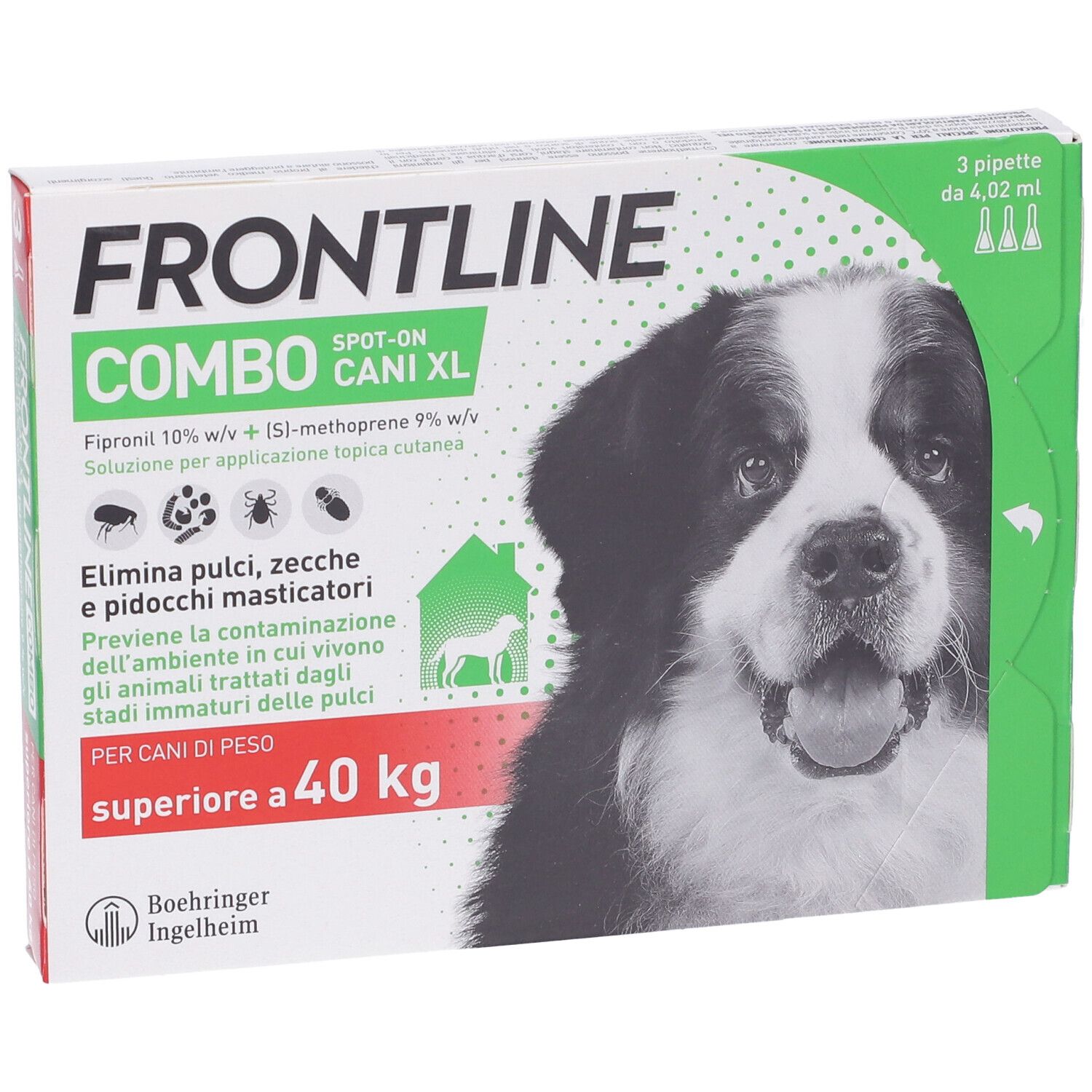 Frontline Combo Cani x3 Pipette, Antiparassitario per Cani (+40Kg) Contro Pulci, Zecche E Pidocchi