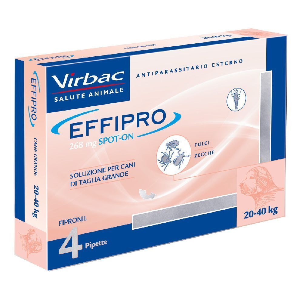 EFFIPRO spot-on soluz 4 pipette 2,68 ml 268 mg cani da 20 a 40 Kg