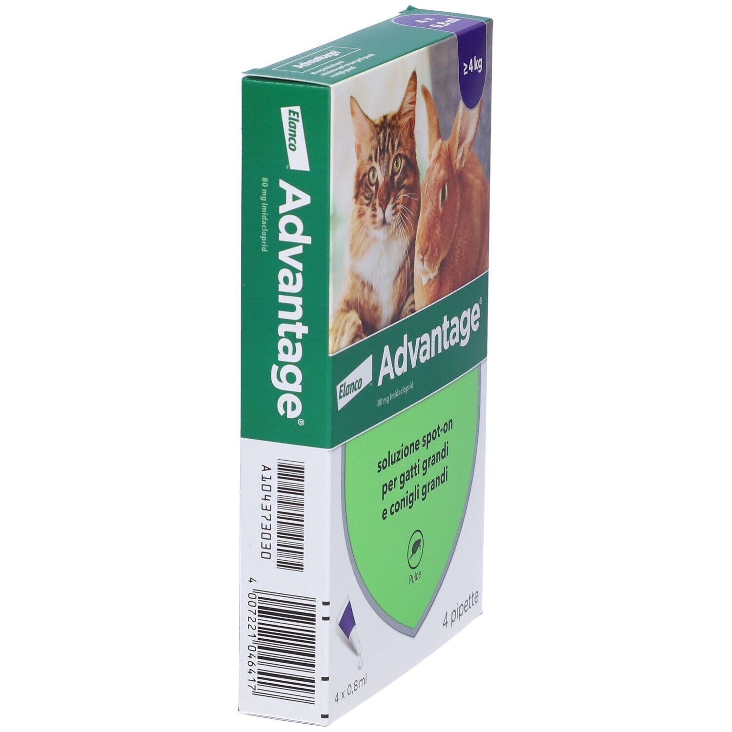 Advantage 80 Mg Soluzione Spot-On Per Gatti Grandi E Conigli Grandi