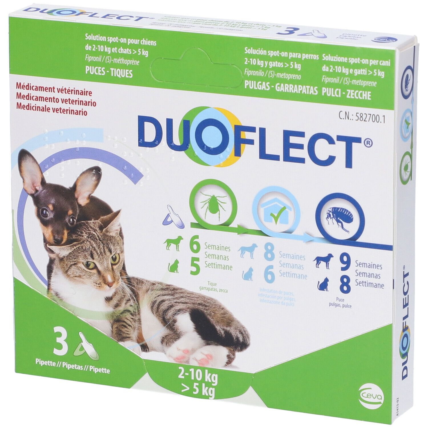 Duoflect Soluzione Spot-on Per Cani Da 2-10 Kg E Gatti > 5 Kg