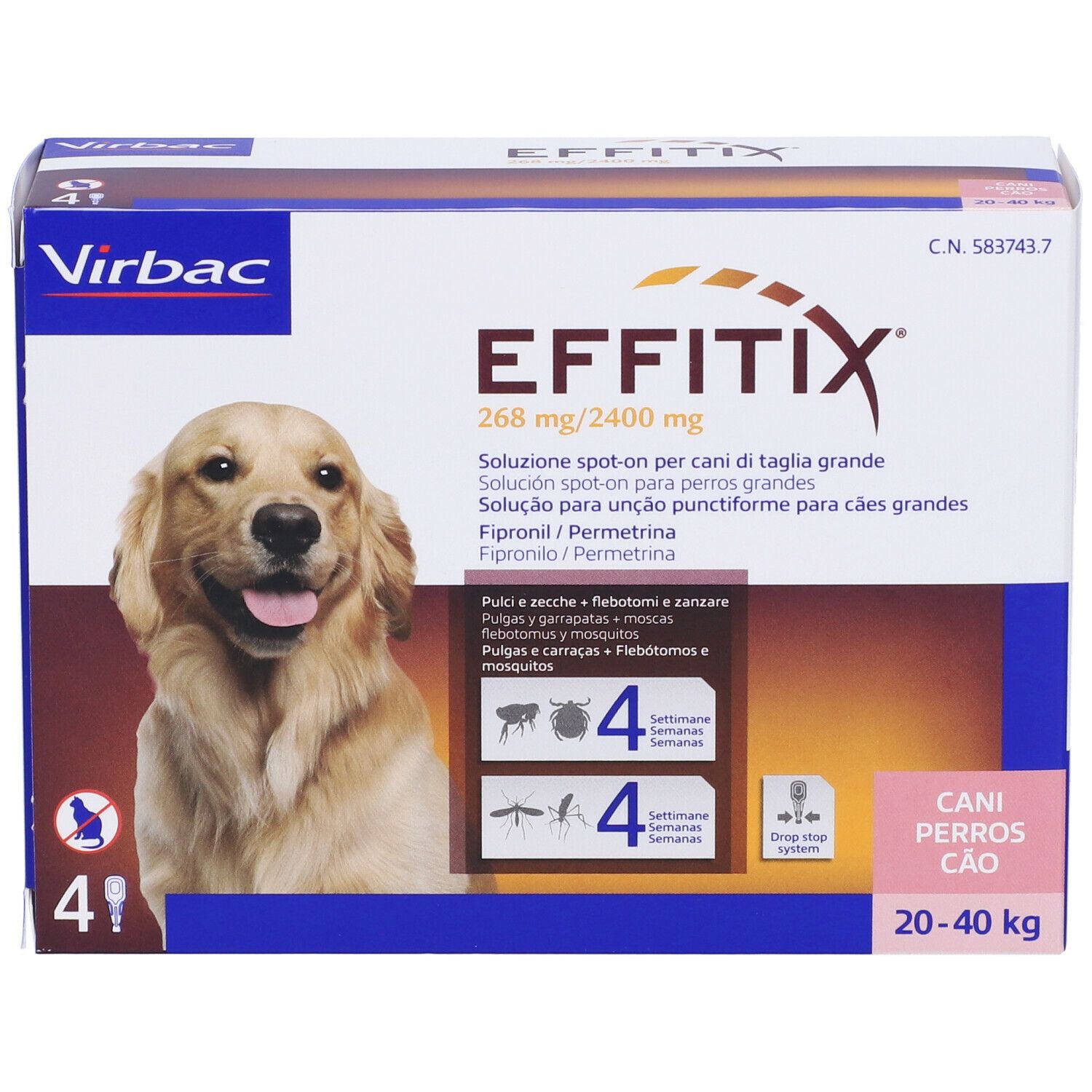 Effitix*4Pip 4,40Ml 20-40Kg 4 pz