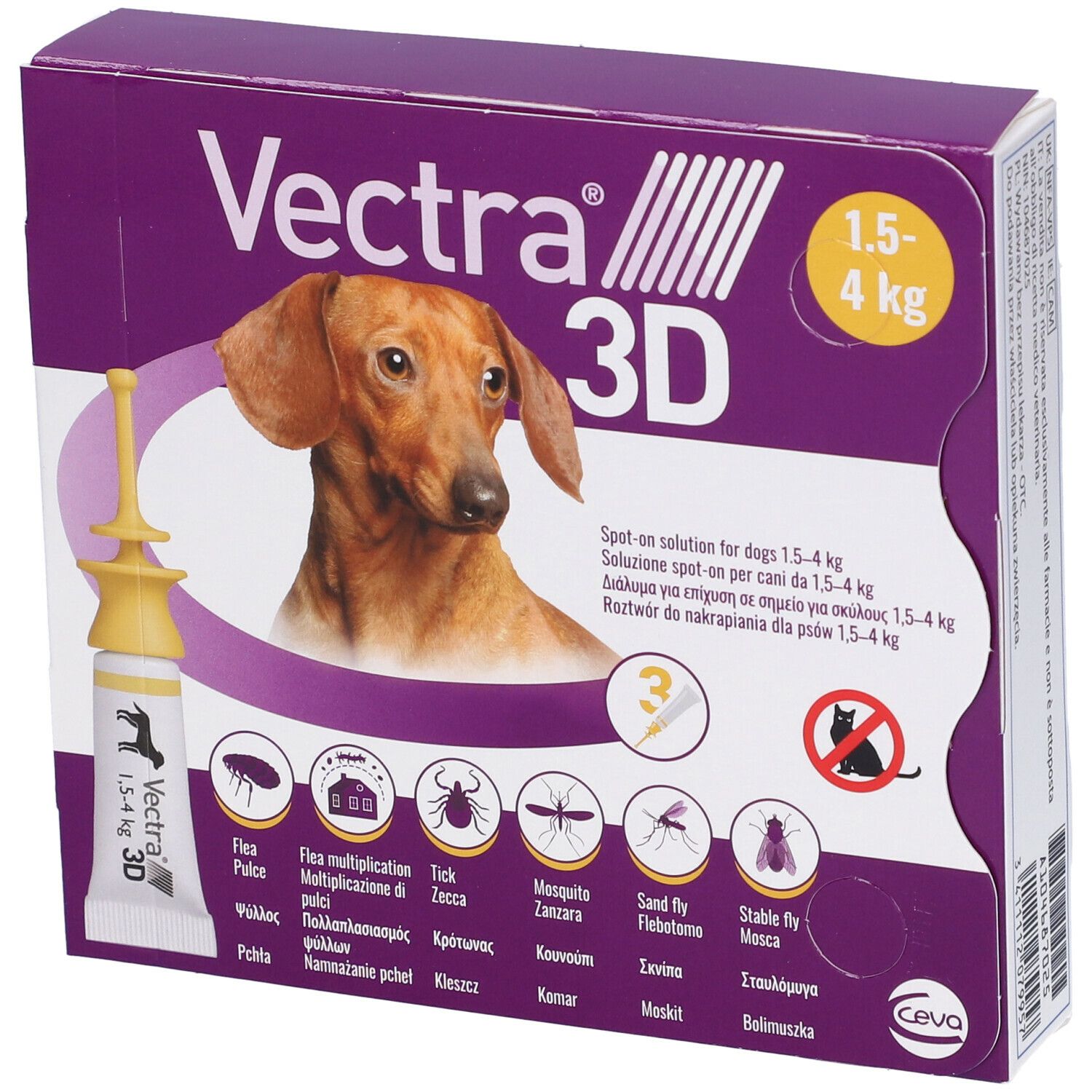 Vectra 3d Soluzione Spot–on Per Cani 1.5/4 kg