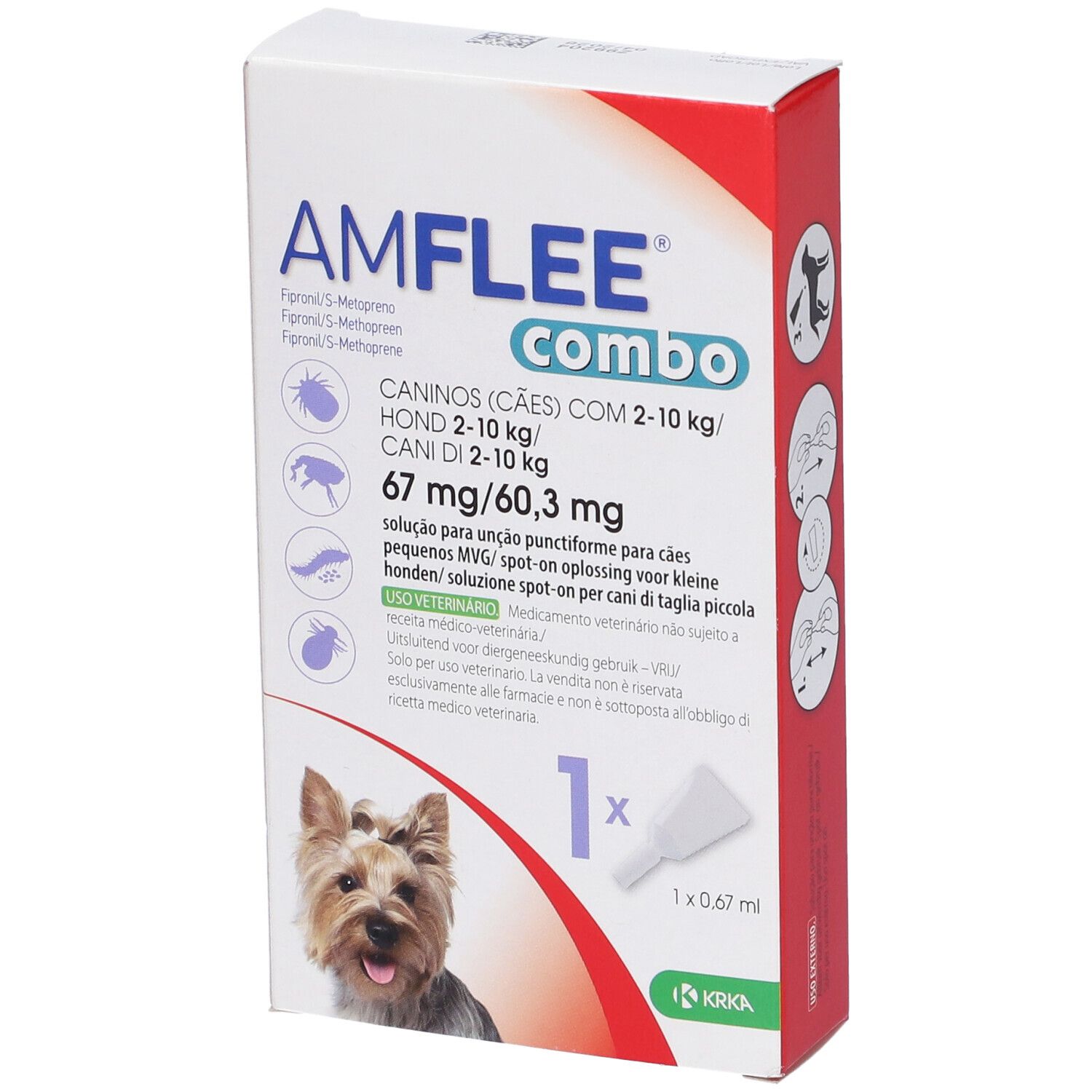 Amflee Combo 67 Mg/60,3 Mg Soluzione Spot-On Per Cani Di Taglia Piccola