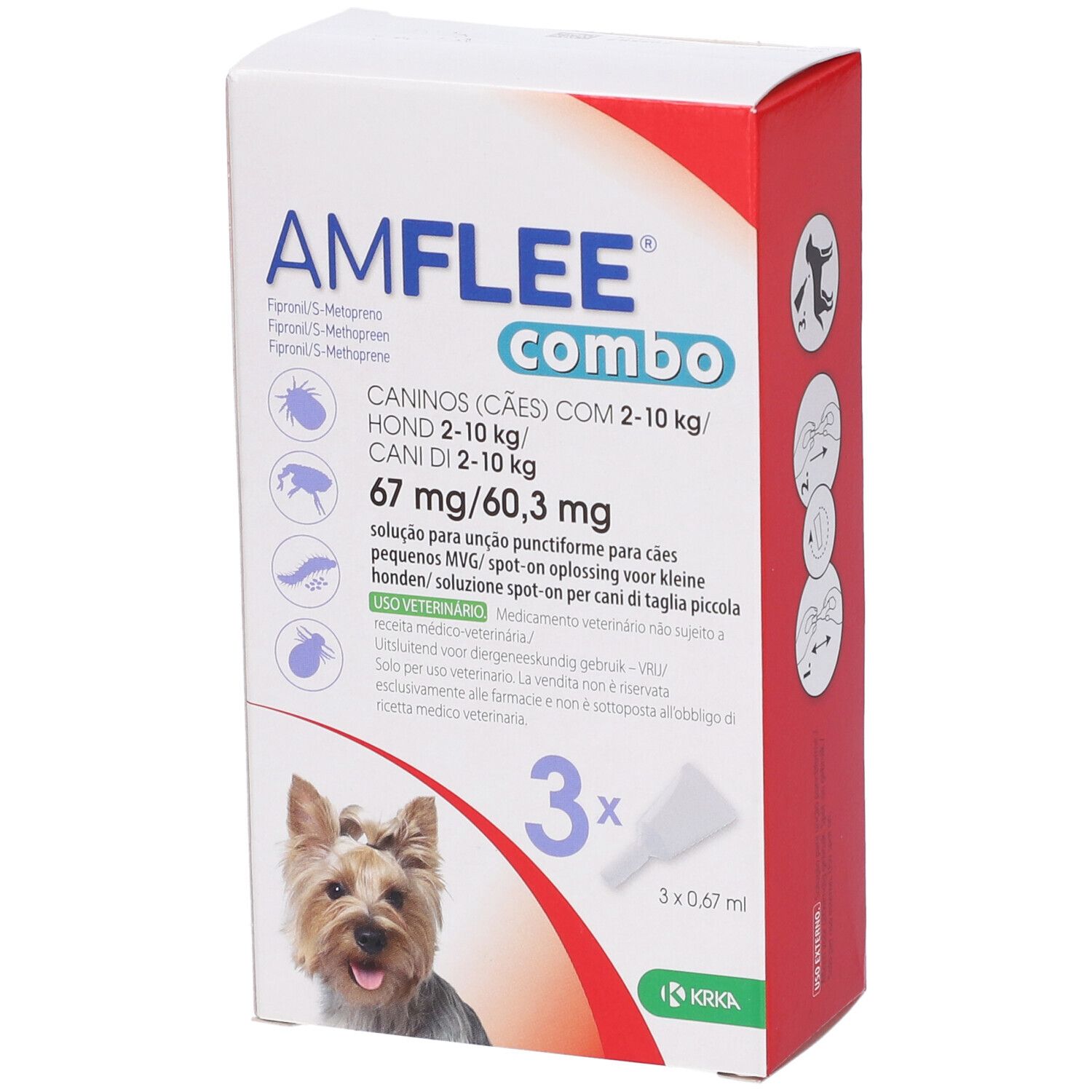 Amflee Combo 67 Mg/60,3 Mg Soluzione Spot-On Per Cani Di Taglia Piccola