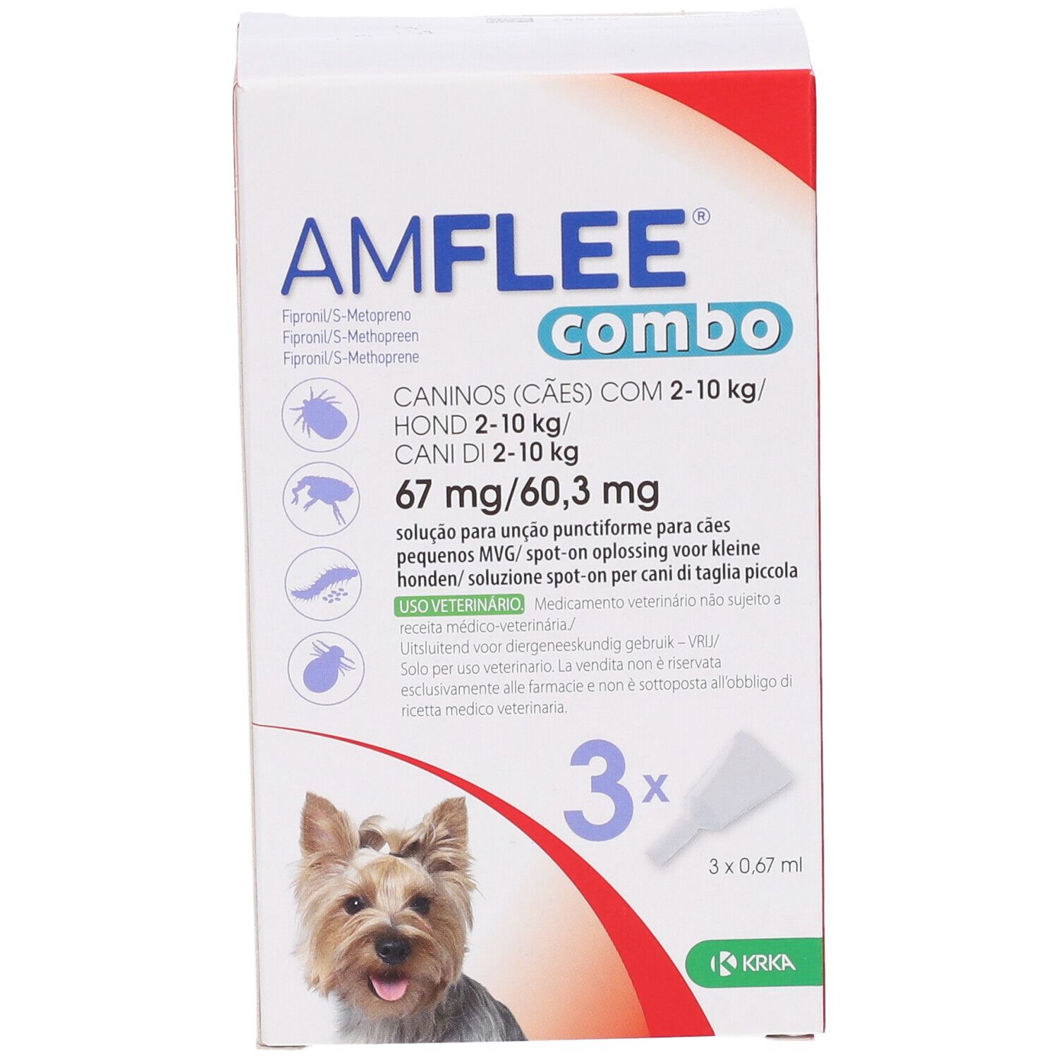 Amflee Combo 67 Mg/60,3 Mg Soluzione Spot-On Per Cani Di Taglia Piccola