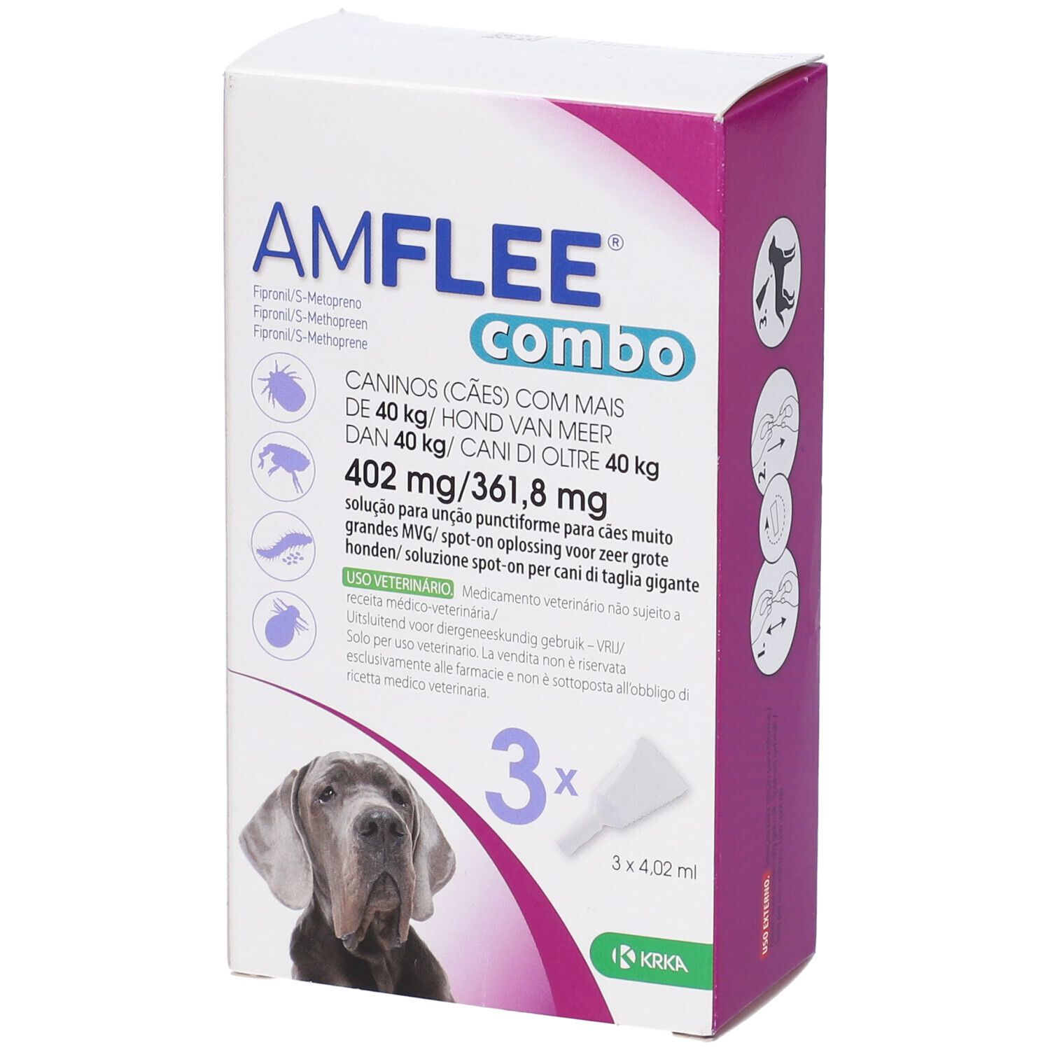 Amflee Combo 402 Mg/ 361,8 Mg Soluzione Spot-On Per Cani Di Taglia Gigante