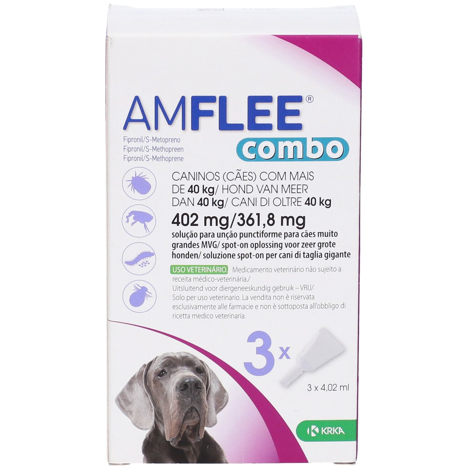 Amflee Combo 402 Mg/ 361,8 Mg Soluzione Spot-On Per Cani Di Taglia Gigante