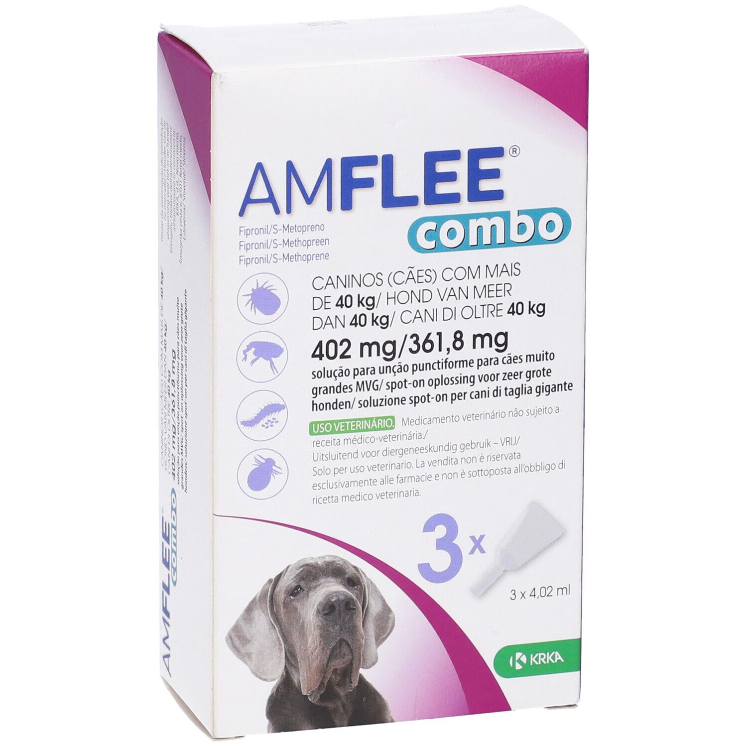 Amflee Combo 402 Mg/ 361,8 Mg Soluzione Spot-On Per Cani Di Taglia Gigante