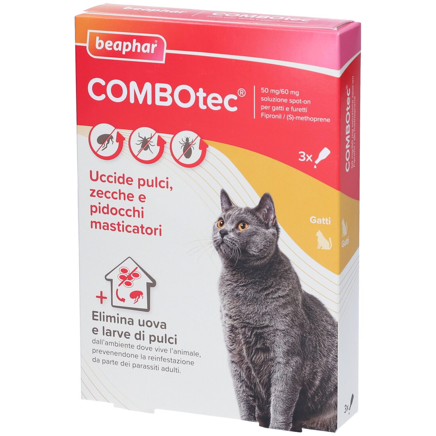 COMBOTEC spot-on soluz 3 pipette 0,5 ml 50 mg + 60 mg gatti e furetti