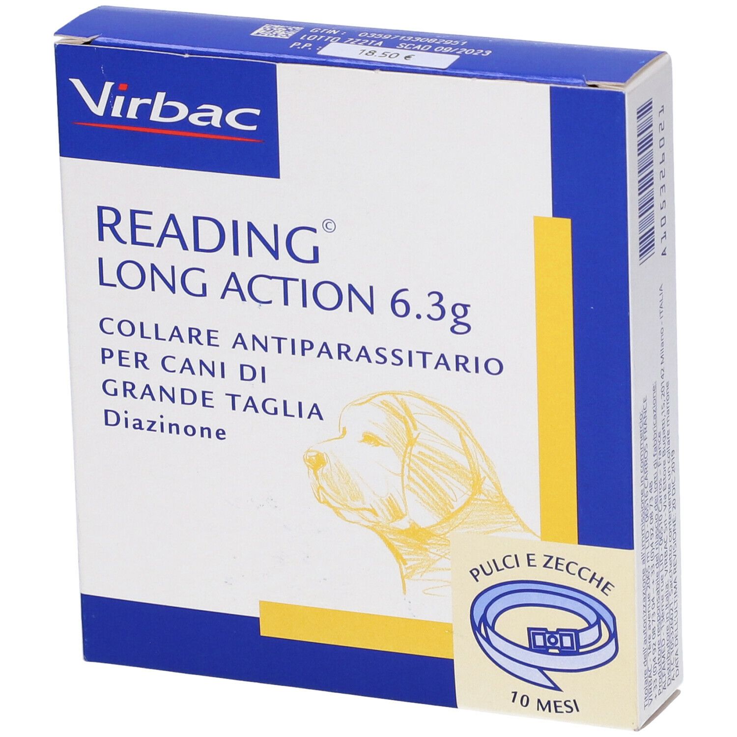READING LONG ACTION collare antiparassitario 42 g (70 cm) marrone cani taglia grande