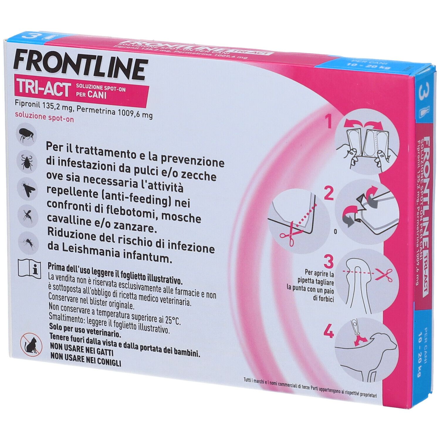 Frontline Tri-Act Soluzione Spot-On Per Cani Di 10-20 Kg