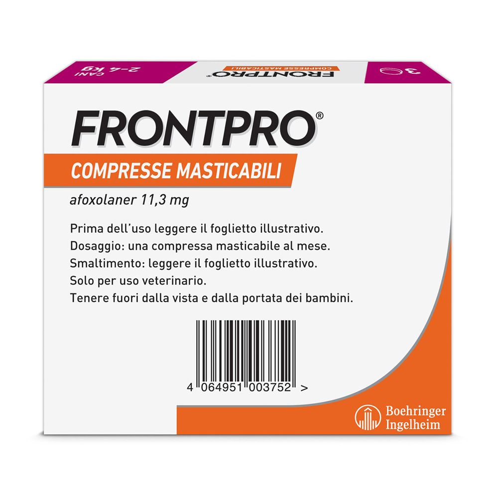 FrontPro 3 Compresse Masticabili 11,3 mg Cani 2-4 Kg