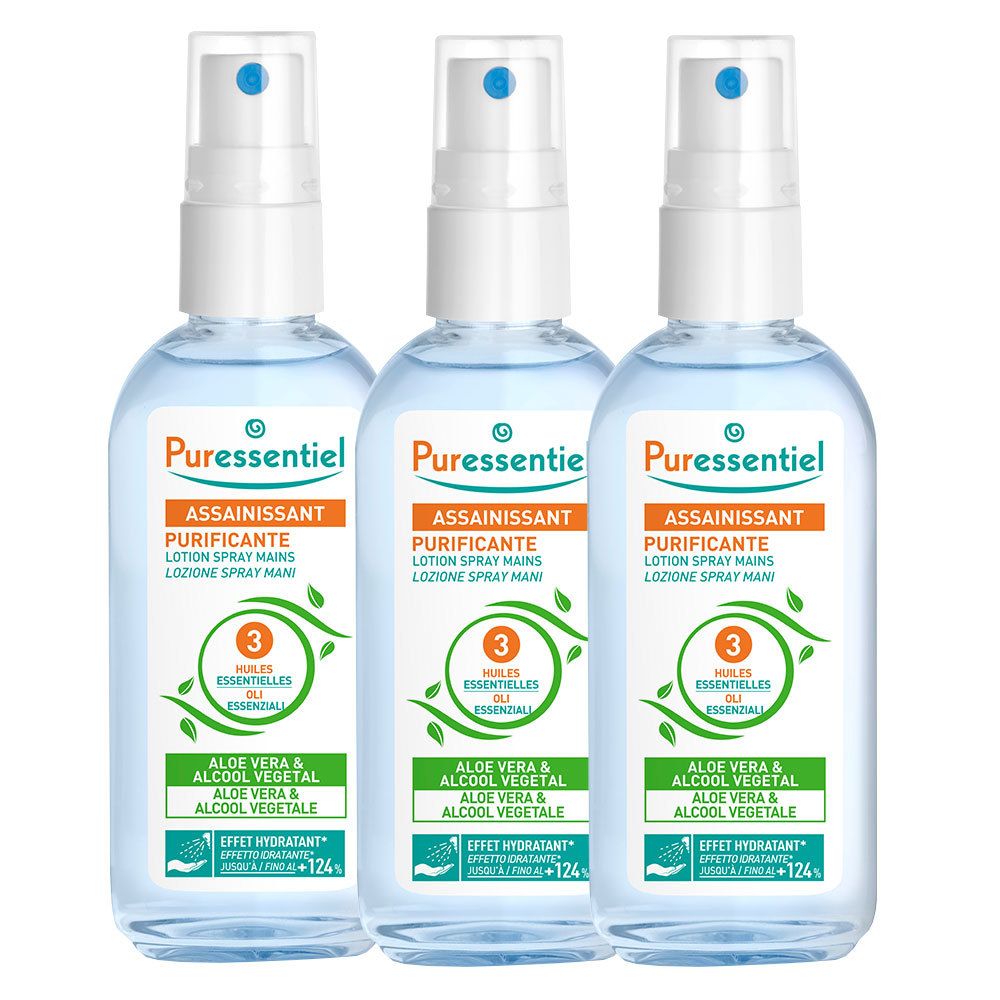 Puressentiel® Purificante Lozione Spray Mani Igienizzante 3x80 ml