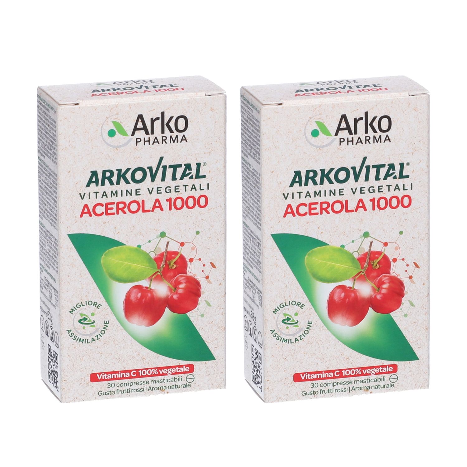 Arkopharma Arkovital® Acerola 1000 Vitamina C 2 Confezioni