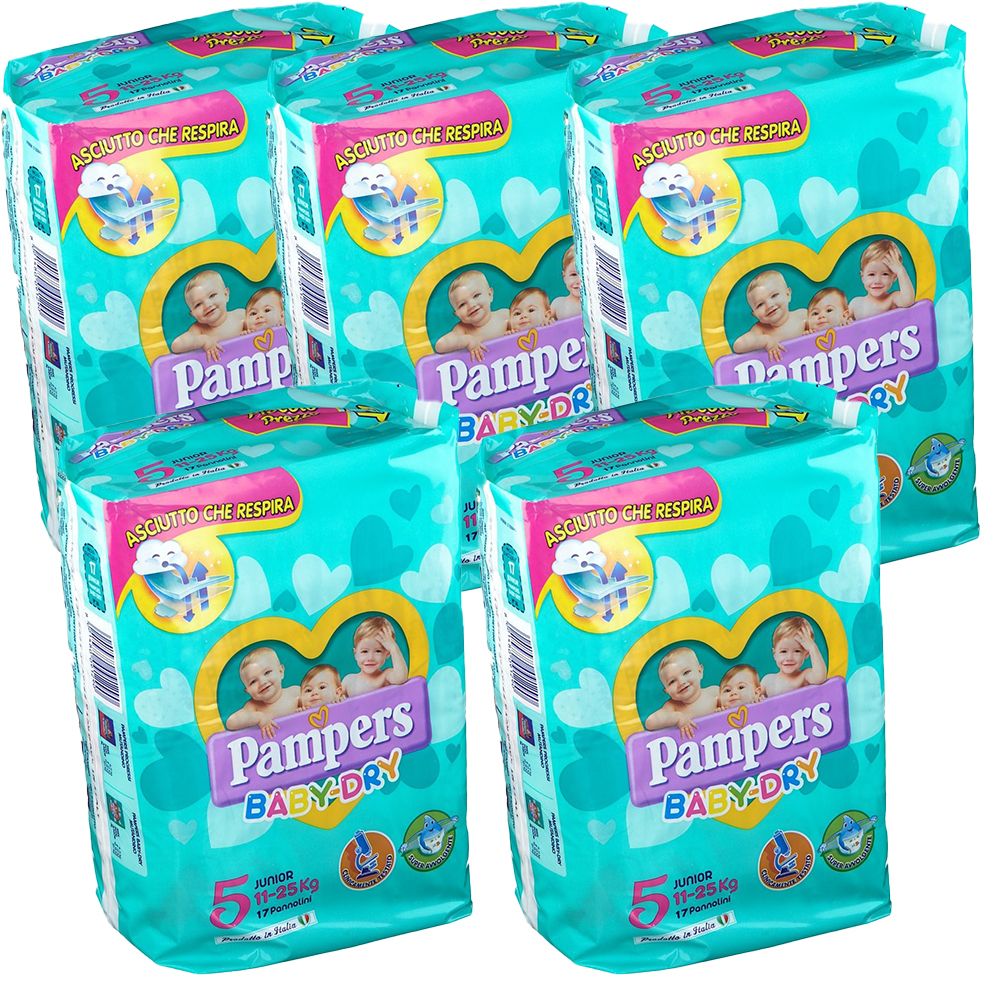 Pampers Baby Dry Junior Set da 5 Pacchi