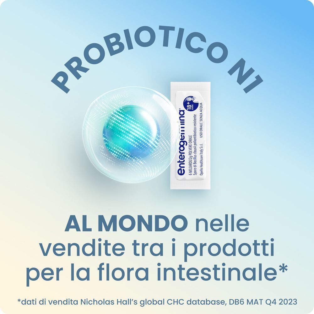 Enterogermina: il probiotico n.1 al mondo per la flora intestinale.