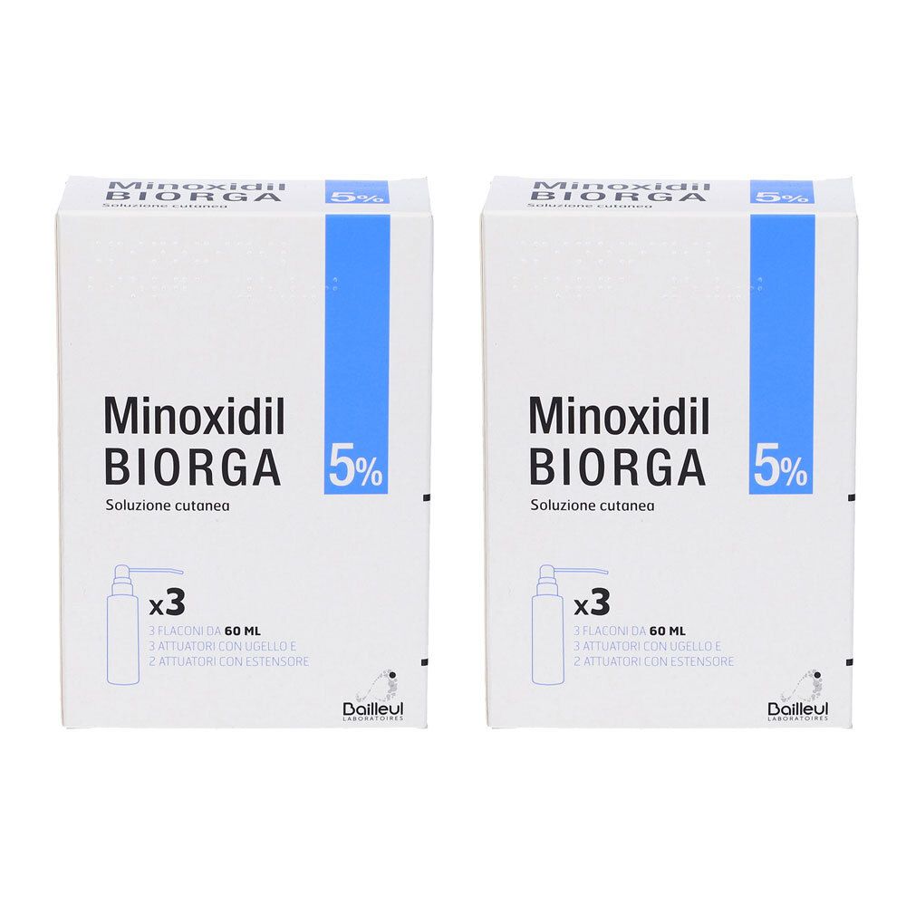 Minoxidil Biorga 5% Flaconcini Set da 2