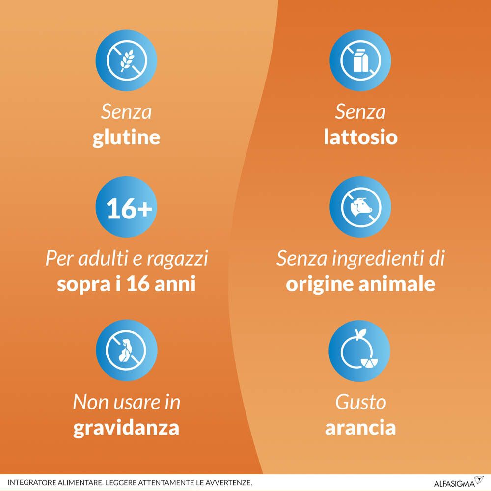 Infografica su Carnidyn Plus. Senza glutine, lattosio, ingredienti di origine animale. Non usare in gravidanza.