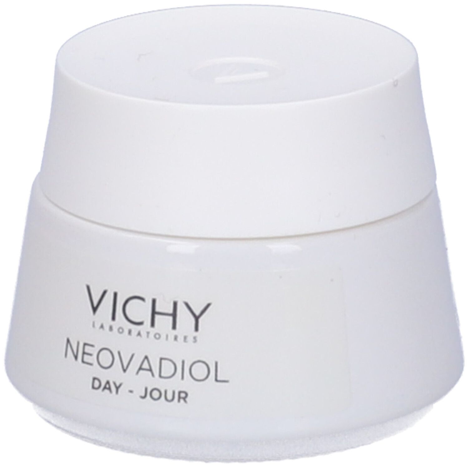 Vasetto bianco con coperchio bianco. Scritta: Vichy Neovadiol Day-Jour.