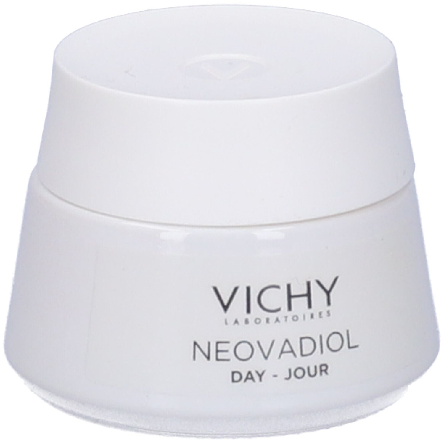 Vasetto bianco con coperchio bianco. Scritta: Vichy Neovadiol Day-Jour.