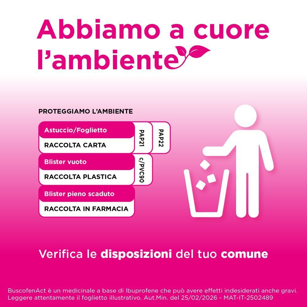 Protezione ambiente: Smaltimento imballaggi. Carta e plastica separati.