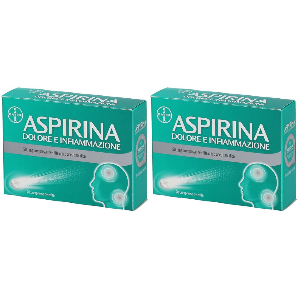 Aspirina Dolore e Infiammazione 500mg Acido acetilsalicilico Compresse Set da 2
