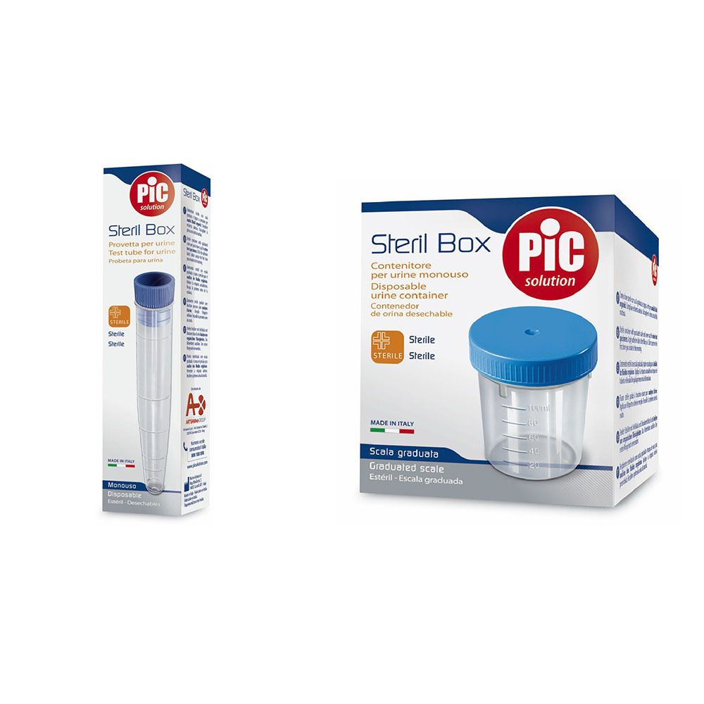 Pic Solution Steril Box Provetta per Urine + Contenitore per Urine Monouso