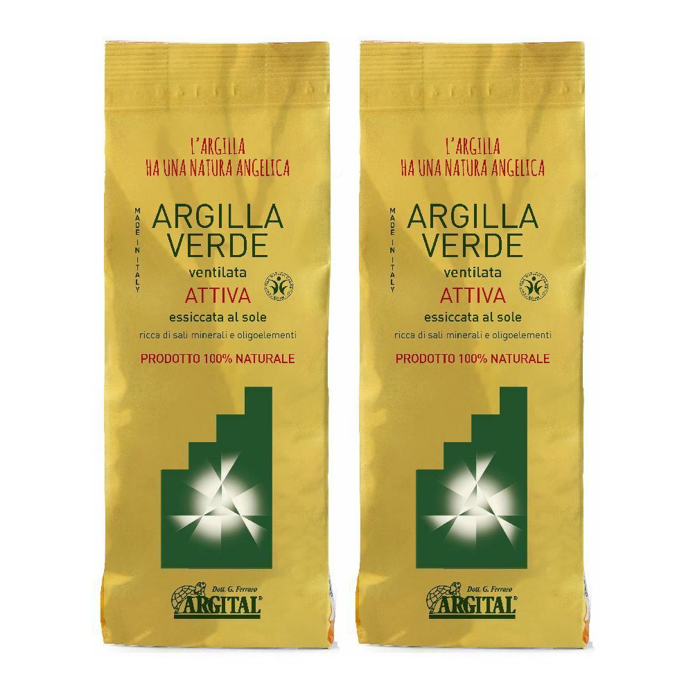 Argital® Argilla Verde Ventilata Attiva Essiccata al Sole Set da 2