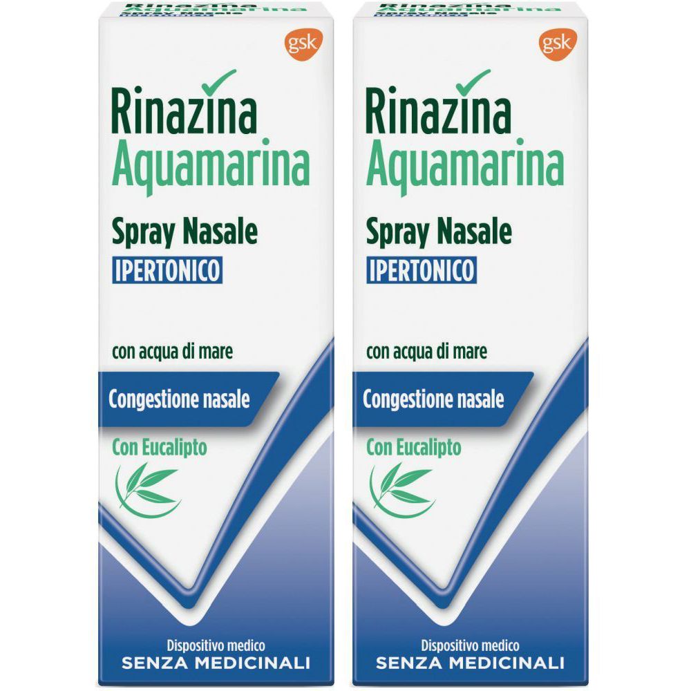 Rinazina Aquamarina Spray Nasale Ipertonico Set da 2