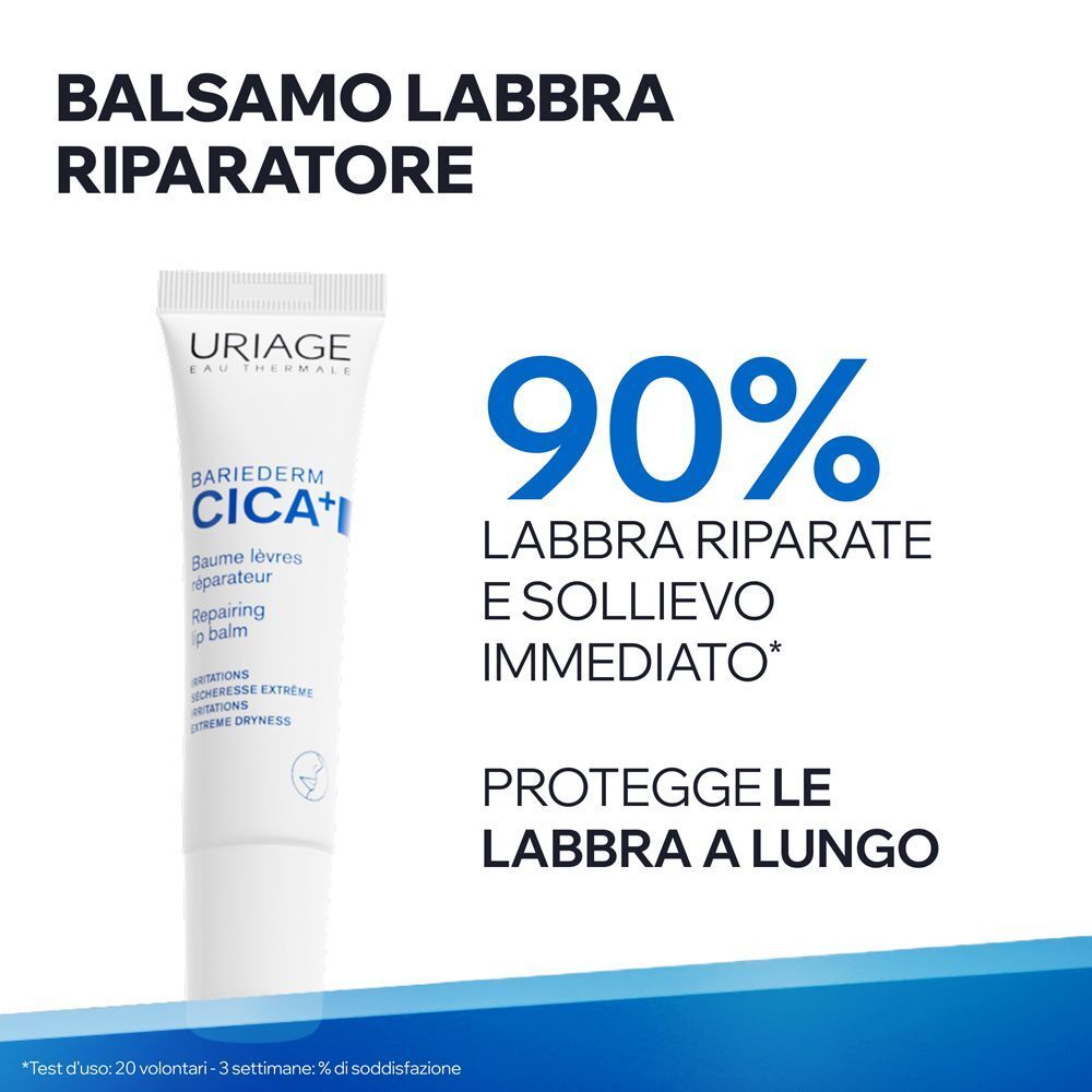Uriage Bariéderm Cica+ Balsamo labbra Riparatore e protettivo per Labbra Secche Screpolate