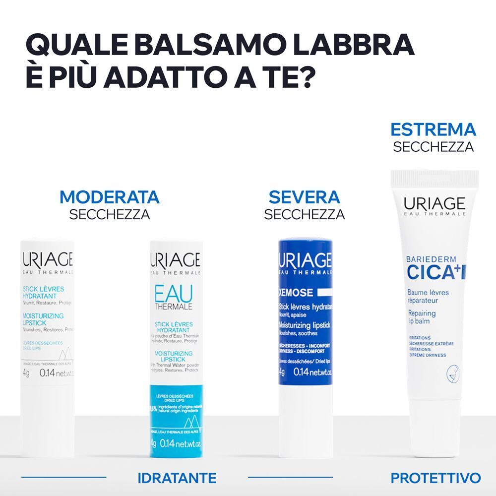 Uriage Bariéderm Cica+ Balsamo labbra Riparatore e protettivo per Labbra Secche Screpolate