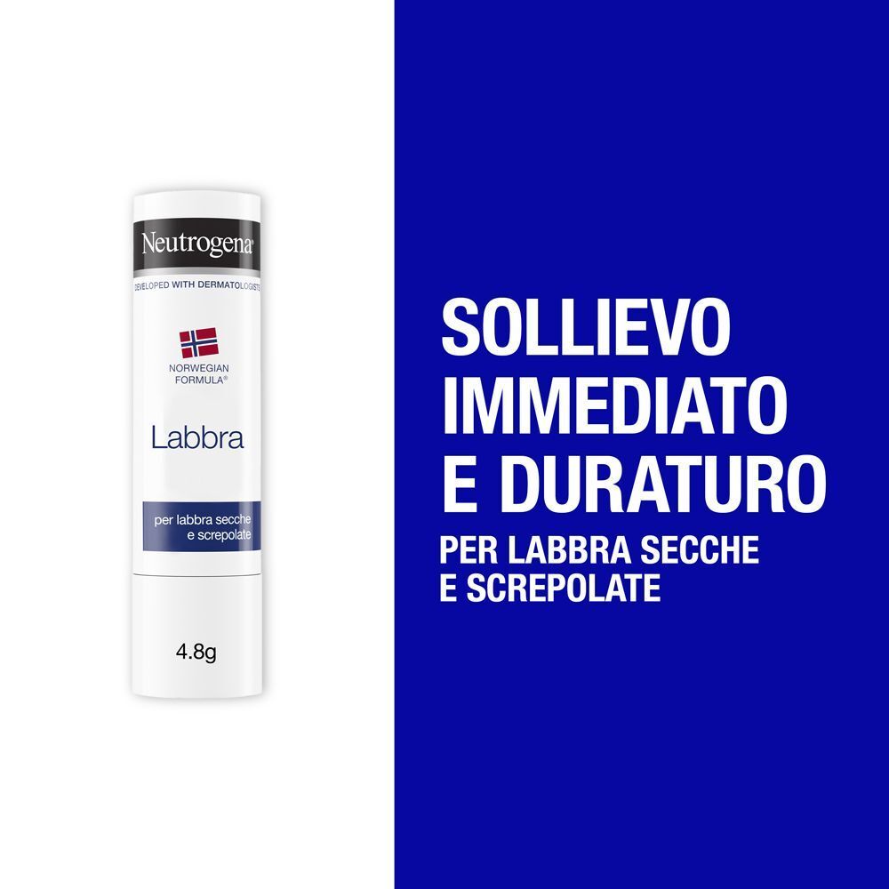 Stick balsamo labbra Neutrogena Formula Norvegese per sollievo immediato e duraturo.