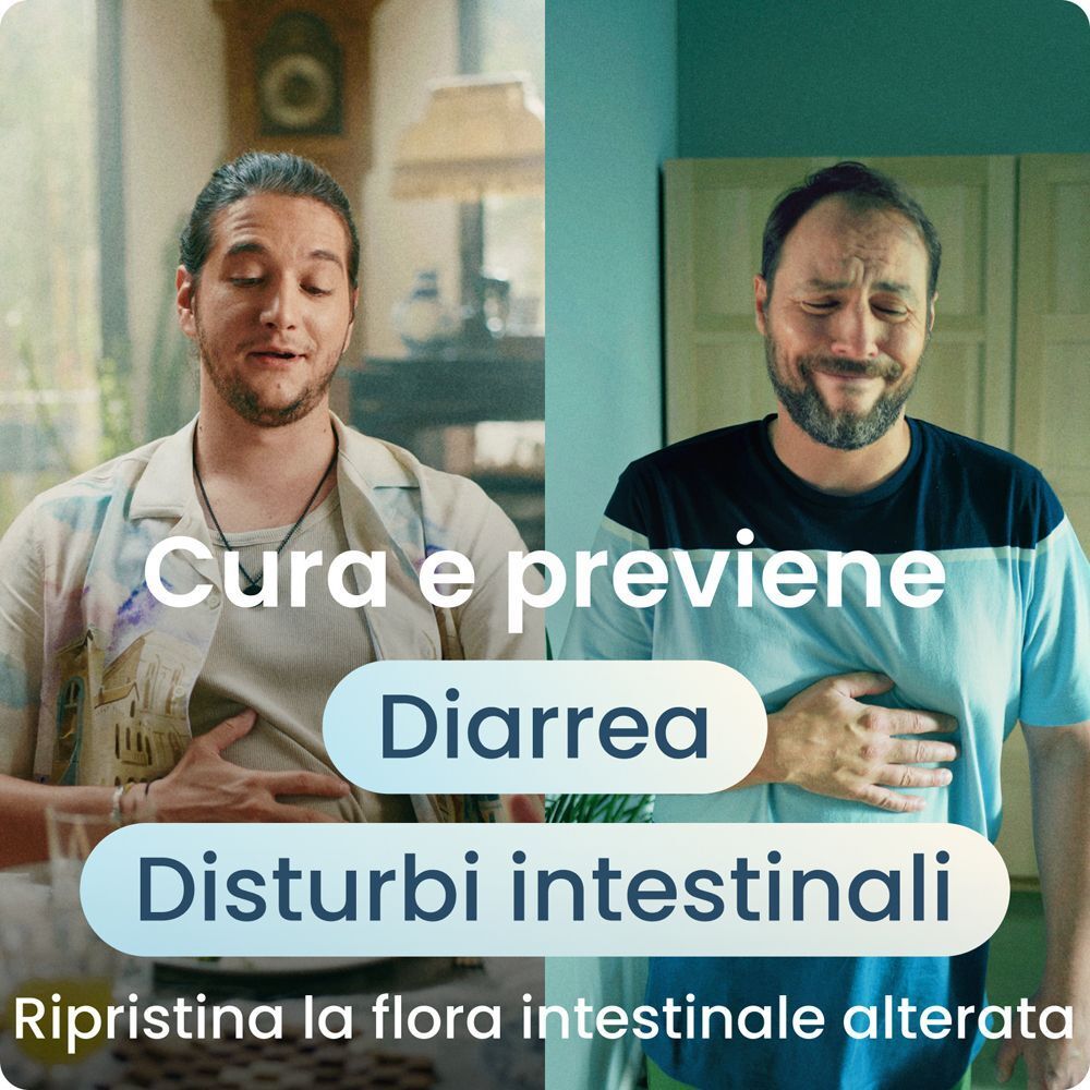 Uomo con dolori addominali che si sente meglio. Per curare e prevenire diarrea e disturbi intestinali.
