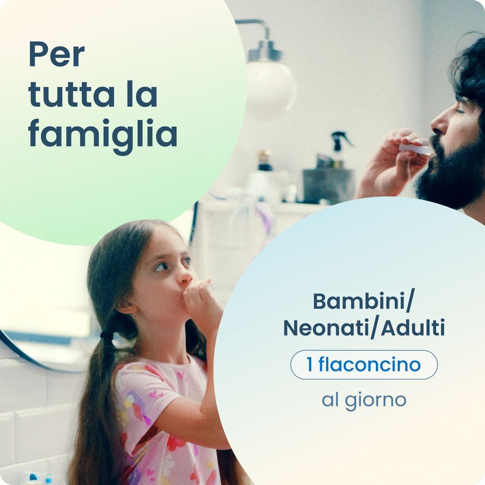 Enterogermina è per tutta la famiglia: bambini, neonati, adulti. Una fiala al giorno.