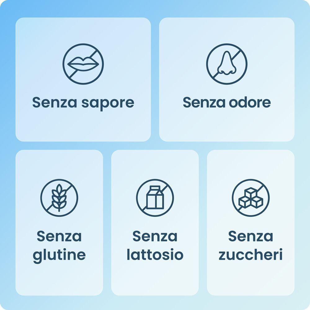 Enterogermina è senza sapore, odore, glutine, lattosio e zuccheri.