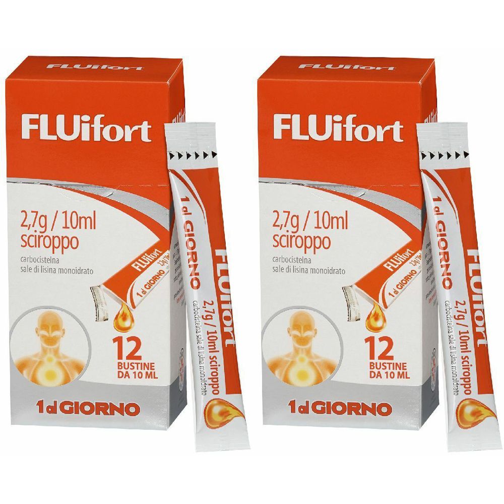 FLUIfort sciroppo in bustine 12 pezzi Set da 2