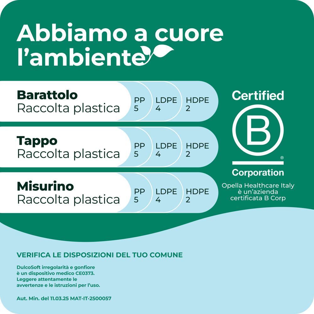 Informazioni sul riciclo della plastica e certificazione B Corp. Pensato per l'ambiente.