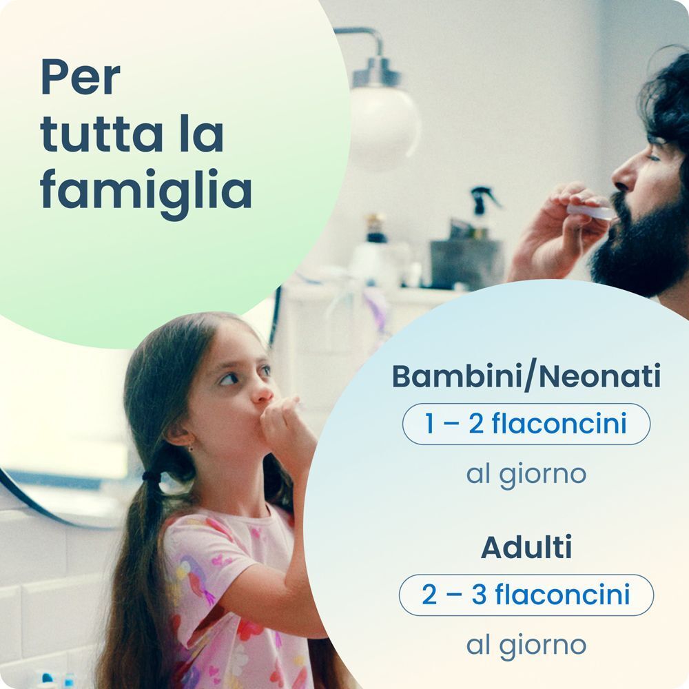 Enterogermina è per tutta la famiglia: raccomandazioni di dosaggio per bambini/neonati e adulti.