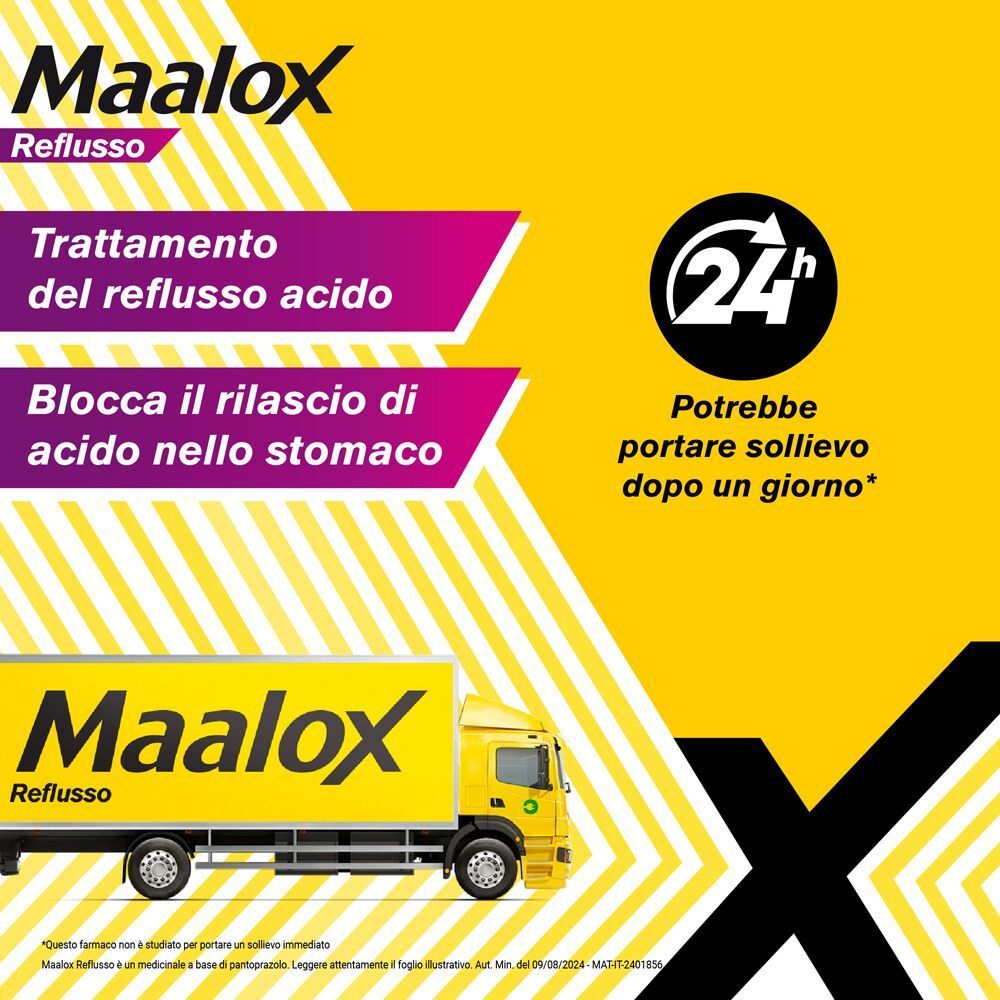 Camion Maalox Reflusso e informazioni sul trattamento del reflusso.